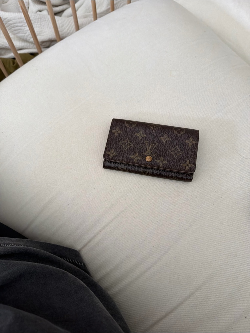 Louis Vuitton Monogram Petite Wallet - Brown with Gold Snap